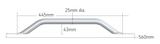 AKW 1000 Series Mild Steel Flat End Grab Rail White – Choice of Length, photo 2