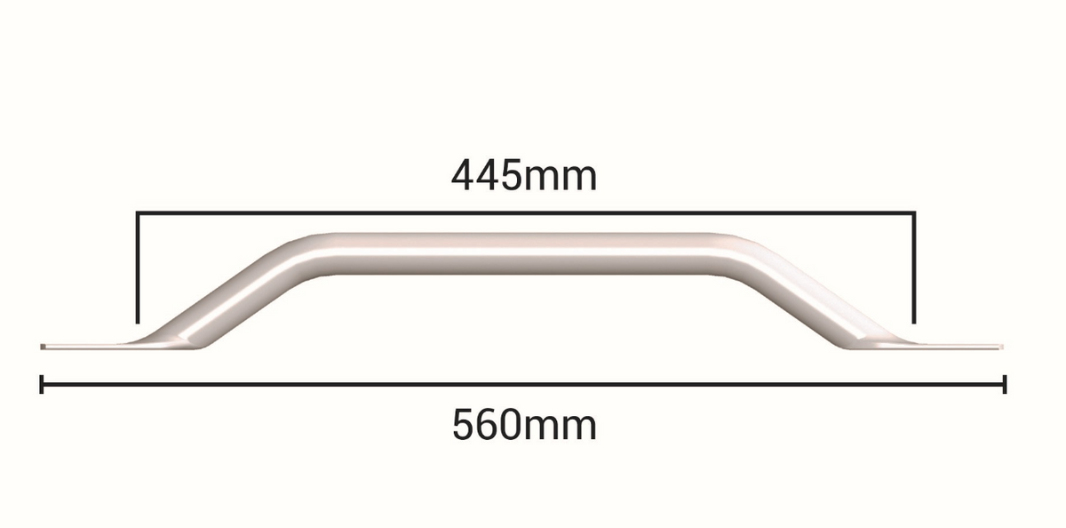 AKW 1200 Series Flat End Stainless Steel Grab Rail White – Choice of Length, photo 2