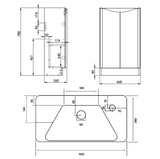 Kartell K-VIT Arc 500 Floor Standing 2 Door Cloakroom Unit & Ceramic Basin- White Gloss (ARCLOAKFS-W FUR455CA)