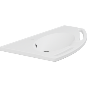 Pressalit MATRIX ANGLE vanity wash basin, right-facing, with overflow