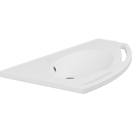 Pressalit MATRIX ANGLE vanity wash basin, right-facing, with overflow