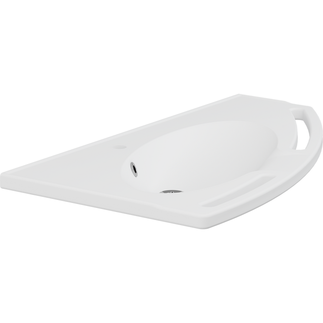 Pressalit MATRIX ANGLE vanity wash basin, right-facing, with overflow