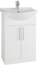 Kartell K-VIT Impakt 550mm Cabinet With Basin-White Gloss (IMP550VU RWF55BASIN)