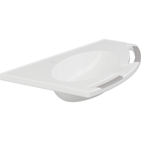 Pressalit MATRIX ANGLE DEEP wash basin, right-facing, without overflow