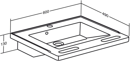 Pressalit MATRIX SMALL wash basin dimension drawing
