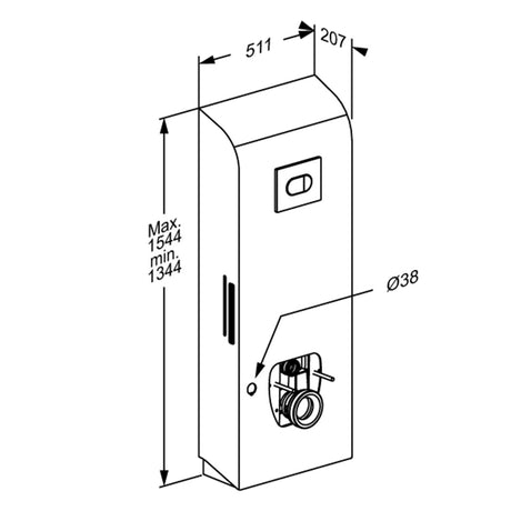 Pressalit SELECT TL4 electric dimensions drawing