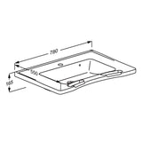 Pressalit MATRIX MEDIUM wash basin dimension drawing