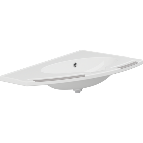 Pressalit MATRIX ANGLE DEEP wash basin, left-facing, with overflow