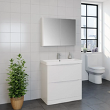 Kartell K- VIT Arc 600mm Floor Standing 2 Drawer Unit With Ceramic Basin- White Gloss (ARC600FS-W FUR149ME)