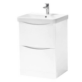 Kartell K- VIT Arc 600mm Floor Standing 2 Drawer Unit With Ceramic Basin- White Gloss (ARC600FS-W FUR149ME)