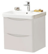Kartell K-VIT Arc 600mm Wall Mounted 2 Drawer Unit With Ceramic Basin- Cashmere (ARC600WM-C FUR149ME)