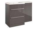 Kartell K-VIT Matrix 2 Drawer L-Shaped Furniture Pack 1100mm, Left Hand - Storm Grey Gloss