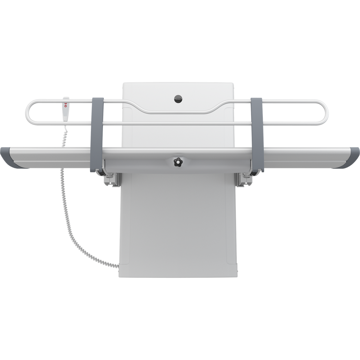 Pressalit SCT 3000 shower change table folded against the wall