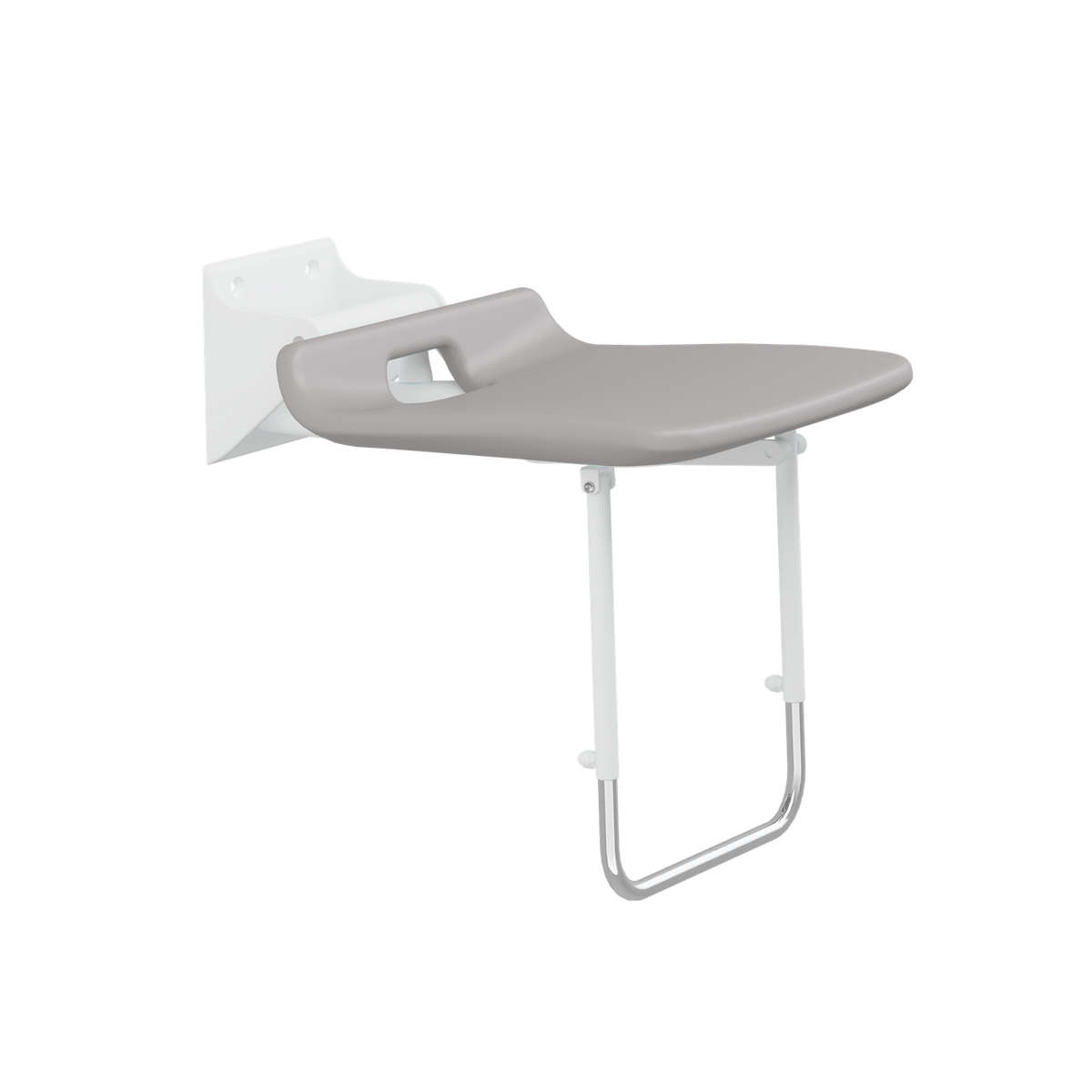 Pressalit VALUE IV folding shower seat – With Support Leg