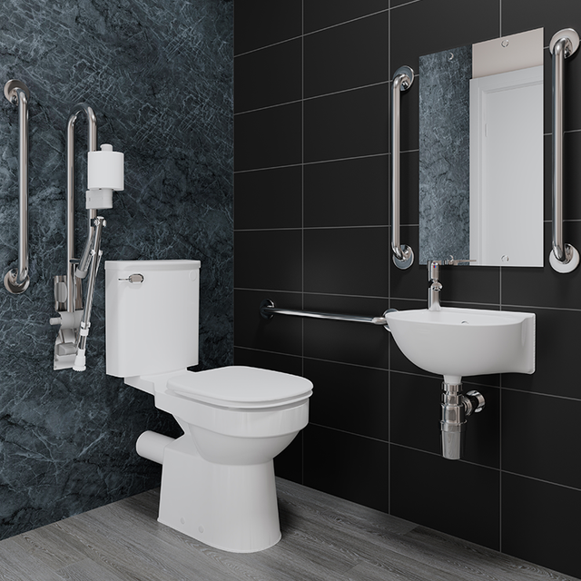 AKW Contemporary Stainless Steel Doc M Toilet Pack