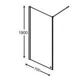 AKW Level Best Option GA Full Height Glass Screen 700mm Chrome (LB00215)