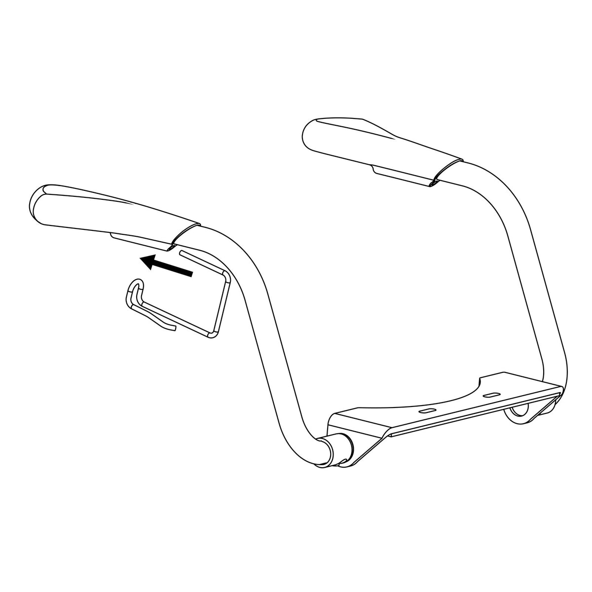 Pressalit TMA paper holder fitted under the arm support handle