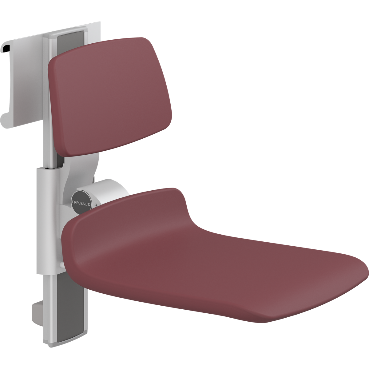 Pressalit PLUS shower seat – 450 mm Manual – Backrest Only, Standard Seat, Red