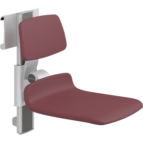 Pressalit PLUS shower seat – 450 mm Manual – Backrest Only, Standard Seat, Red