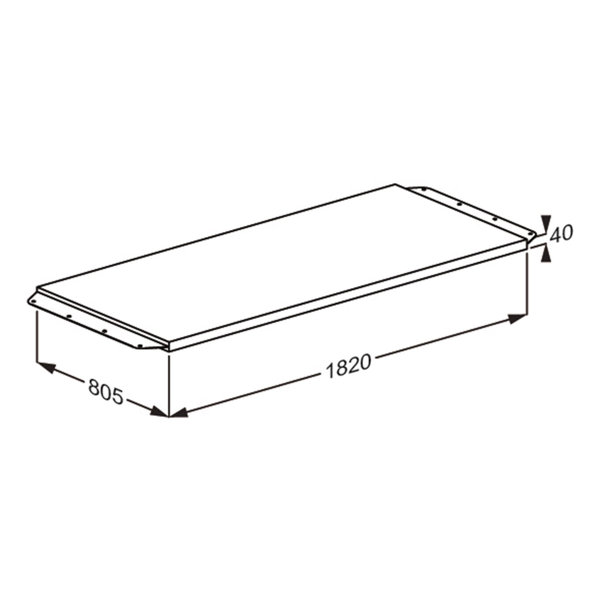 Pressalit CT change table mattress dimension drawing