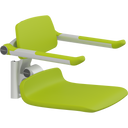 Pressalit PLUS replacement shower seat – 450 mm – Back & Armrests, Standard Seat, Lime Green