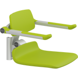 Pressalit PLUS replacement shower seat – 450 mm – Back & Armrests, Standard Seat, Lime Green