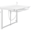 Pressalit wall-mounted daycare changing table with wire baskets