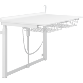 Pressalit wall-mounted daycare changing table with wire baskets
