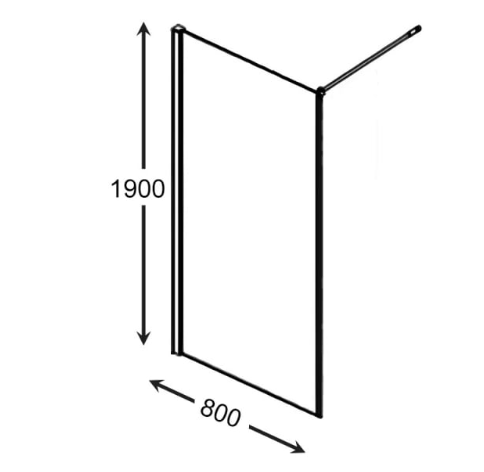 AKW Level Best Option GA Full Height Glass Screen 800mm Chrome (LB00216)