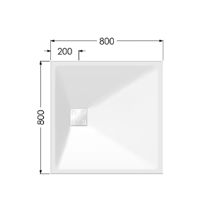 AKW Onyx Exclusif Shower Tray 800x800mm White (12820WH)