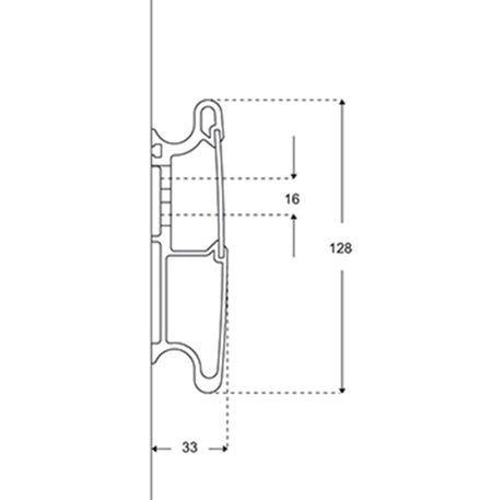 Pressalit PLUS horizontal wall track dimension drawing