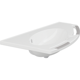 Pressalit MATRIX ANGLE DEEP wash basin, right-facing, with overflow, anthracite handrails