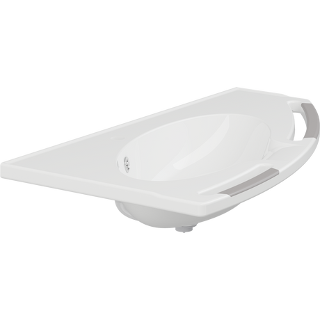 Pressalit MATRIX ANGLE DEEP wash basin, right-facing, with overflow, anthracite handrails