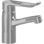Pressalit RT624 basin mixer tap with long rotatable spout and loop lever, chrome