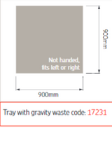 AKW Sulby Step-In Shower Tray with Built-In Gravity Waste, photo 6