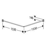 Pressalit Shower Curtain Rail, Opening Version 1530x1530mm RT225