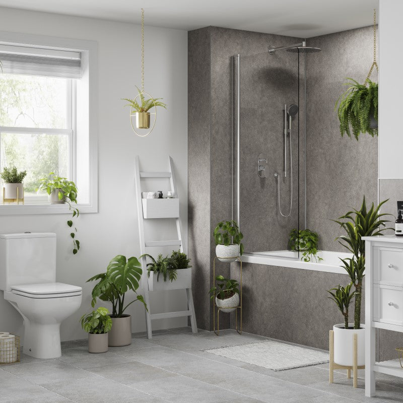 Multipanel Pure Grey Mineral Bathroom Wall Panel – Matt, photo 4