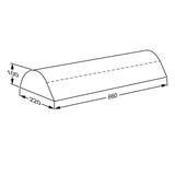 Pressalit MSCT headrest dimension drawing