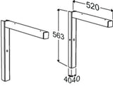 Pressalit INDIVO bracket dimension drawing