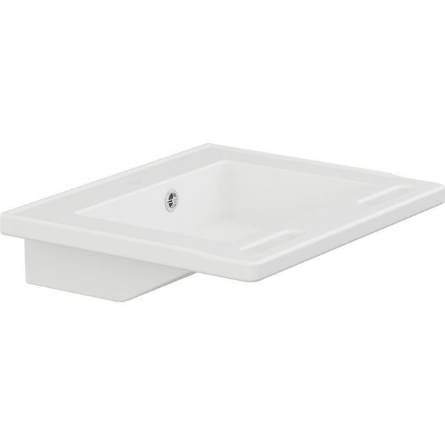 Pressalit MATRIX SMALL wash basin with overflow and integrated handrails, white