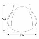 Pressalit folding seat 412 – dimension drawing (mm)