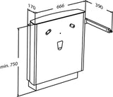 Pressalit SELECT wash basin lifter dimension drawing
