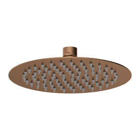 Nuie 200mm Round Fixed Shower Head – Brushed Bronze