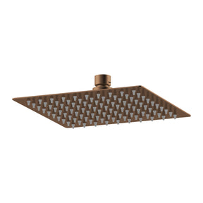 Nuie 200mm Square Fixed Shower Head – Brushed Bronze or Brushed Pewter