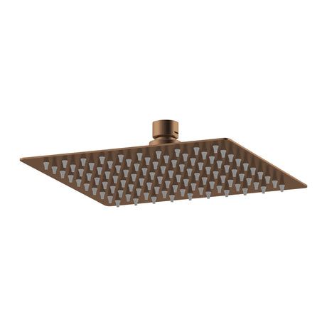Nuie 200mm Square Fixed Shower Head – Brushed Bronze or Brushed Pewter