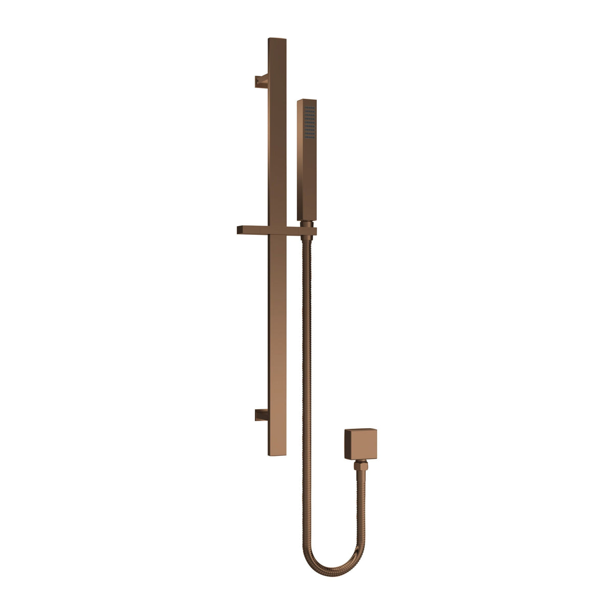 Nuie Rectangular Shower Slider Rail Kit – Brushed Bronze
