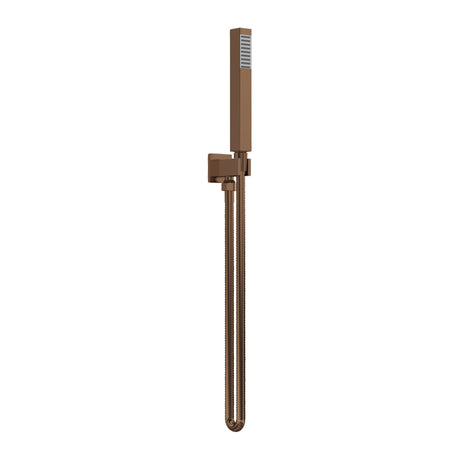 Nuie Shower Handset Kit With Square Outlet Elbow – Brushed Bronze
