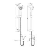 Nuie Shower Slide Rail Kit – 660mm High – Chrome, photo 3
