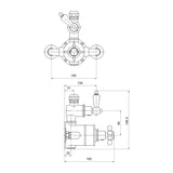 Nuie Edwardian Twin Thermostatic Shower Valve – Chrome, photo 2