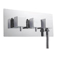 Nuie Twin Thermostatic Shower Valve With Diverter – 120mm High – Chrome